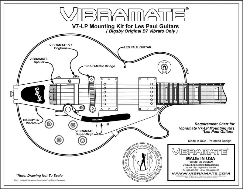 Vibramate V7-LP Les Paul Adaptor Mounting Kit for Bigsby B7 - Aluminum - Image 5